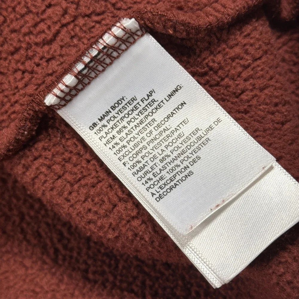 The North Face Pullover Mens Large Orange Fleece Snap Mock Neck Thermal Hiking